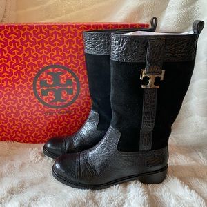 Tory Burch Corey mid calf flat boot